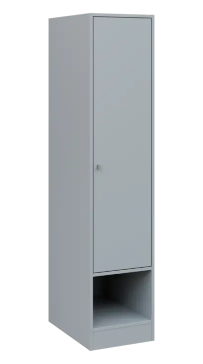 QN 5 - 4STN skříň šatní, 1-dveřová, pravá, výsuvné ramínko, 1830x400x600, šedá